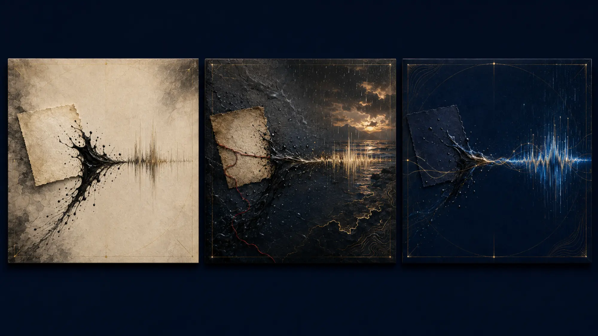 Triptyque graphique des trois versions linguistiques de l’album